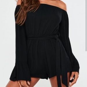 Off the shoulder, Tie Waist Romper